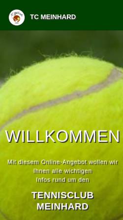 Vorschau der mobilen Webseite www.tennisclub-meinhard.de, Tennisclub Meinhard e.V.