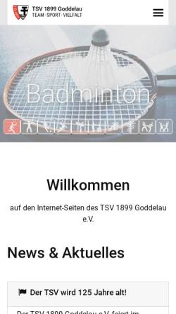 Vorschau der mobilen Webseite www.tsv-goddelau.de, Turn- und Sportverein 1899 Goddelau e.V.