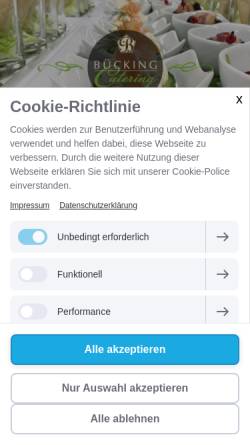 Vorschau der mobilen Webseite www.buecking-catering.de, Bücking & Sohn GbR