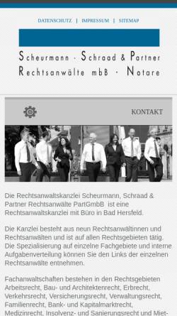 Vorschau der mobilen Webseite www.scheurmann-schraad.de, Scheurmann - Schraad & Partner