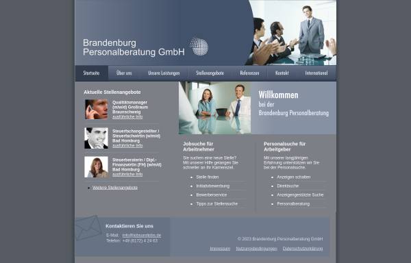 Vorschau von www.brandenburg-personalberatung.de, Brandenburg Personalberatung GmbH