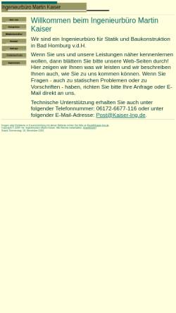 Vorschau der mobilen Webseite www.kaiser-ing.de, Ingenieurbüro Martin Kaiser