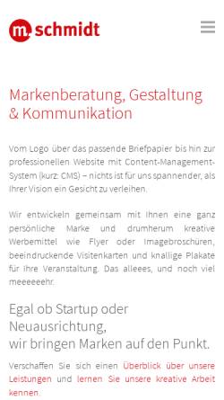 Vorschau der mobilen Webseite www.mpunktschmidt.de, Büro für Grafik-Design und Visuelle Kommunikation, Inh. Marcus Schmidt