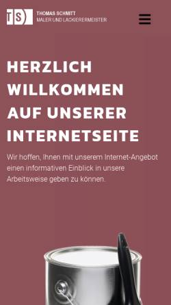 Vorschau der mobilen Webseite www.maler-schmitt.de, Thomas Schmitt