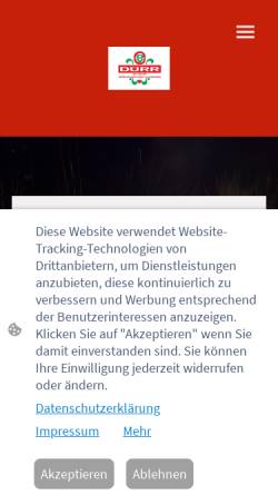 Vorschau der mobilen Webseite www.metzgerei-duerr.de, Wilhelm Dürr & Söhne GmbH
