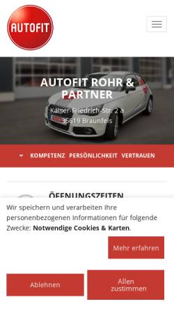 Vorschau der mobilen Webseite www.autofit-rohr.de, Autoservice Rohr und Partner GbR