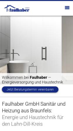 Vorschau der mobilen Webseite www.faulhaber-sanitaer-heizung.de, Franz Faulhaber