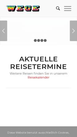 Vorschau der mobilen Webseite www.wege-reisen.de, Wege - Omnibusbetrieb und Reisebüro