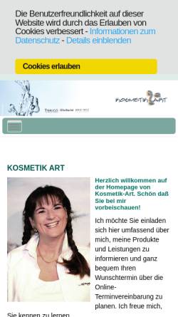 Vorschau der mobilen Webseite www.kosmetik-art.de, Kosmetik Art