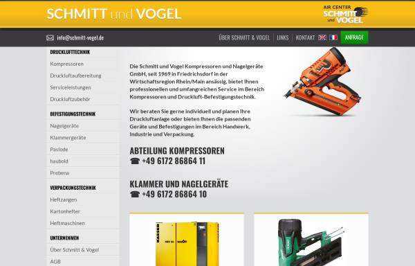 Vorschau von www.schmitt-vogel.de, Schmitt & Vogel Kompressoren + Nagelgeräte GmbH