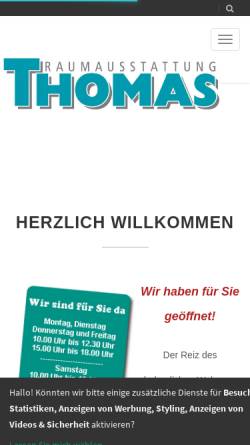 Vorschau der mobilen Webseite www.thomas-raumausstattung.de, Thomas Raumausstattung