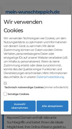 Vorschau der mobilen Webseite www.mein-wunschteppich.de, Fromm & Co. GmbH