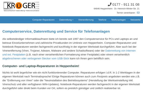 Vorschau von www.pc-krueger.de, EDV-Dienstleistungen Krüger