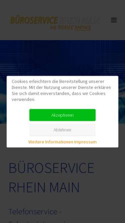 Vorschau der mobilen Webseite www.bueroservice-rheinmain.de, Büroservice Rhein Main