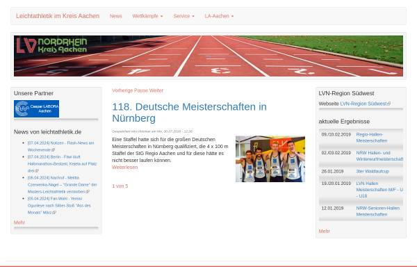 Vorschau von www.la-aachen.de, Leichtathletik im Kreis Aachen