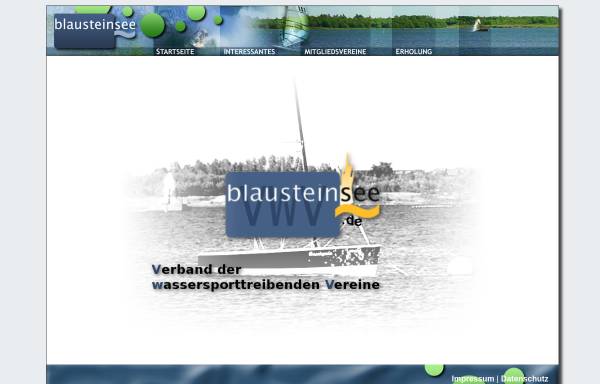 Vorschau von www.vwvblausteinsee.de, Verband der Wassersporttreibenden Vereine Blausteinsee 1997 e.V.