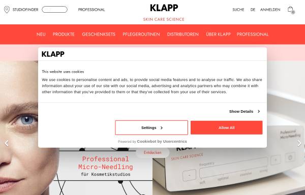 Vorschau von www.klapp-cosmetics.com, Klapp Cosmetics GmbH