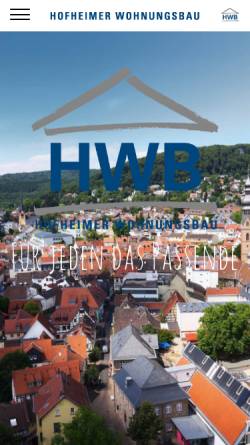 Vorschau der mobilen Webseite hwb-hofheim.de, Hofheimer Wohnungsbau GmbH