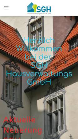 Vorschau der mobilen Webseite www.sgh-hausverwaltung.de, SGH Hausverwaltungsgesellschaft mbH