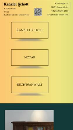 Vorschau der mobilen Webseite www.kanzlei-schott.com, Kanzlei Schott