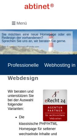 Vorschau der mobilen Webseite www.abtinet.de, Abtinet e.K.