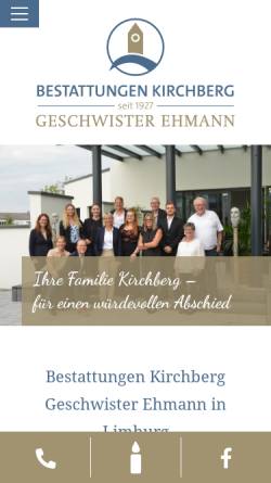 Vorschau der mobilen Webseite www.ehmann-limburg.de, Beerdigungsinstitut Ehmann