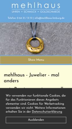 Vorschau der mobilen Webseite www.mehlhaus-limburg.de, Mehlhaus OHG