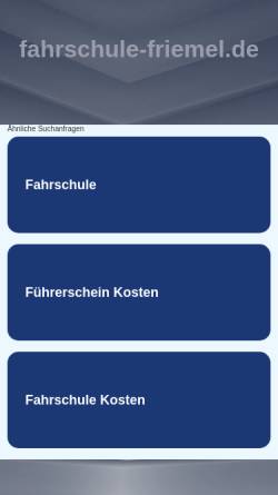 Vorschau der mobilen Webseite www.fahrschule-friemel.de, F&W Fahrschul GmbH