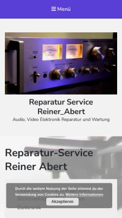 Vorschau der mobilen Webseite www.abert.de, Reiner Abert, Monitor-Fernseh-Reparaturservice