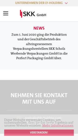 Vorschau der mobilen Webseite skk-verpackungen.de, SKK Scholz - Werbende Verpackungen GmbH