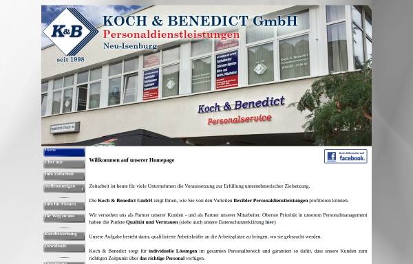 Vorschau von www.kochundbenedict.de, Koch & Benedict Zeitarbeit