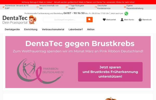 Vorschau von denta-tec.com, DentaTec Dental-Handel GmbH