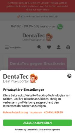 Vorschau der mobilen Webseite denta-tec.com, DentaTec Dental-Handel GmbH