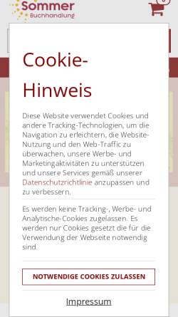 Vorschau der mobilen Webseite www.buchhandlung-sommer.de, Buchhandlung Sommer