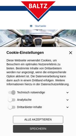 Vorschau der mobilen Webseite www.autoteile-baltz.de, Baltz Autoteile & Zubehör