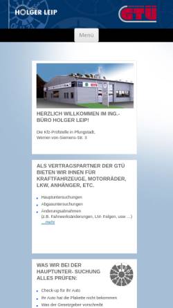 Vorschau der mobilen Webseite www.holger-leip.de, Ingenieurbüro Holger Leip
