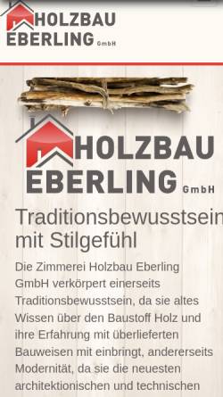 Vorschau der mobilen Webseite www.holzbau-eberling.de, Holzbau Eberling GmbH