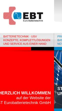 Vorschau der mobilen Webseite www.eurobatterietechnik.de, EBT Euro-Batterietechnik GmbH