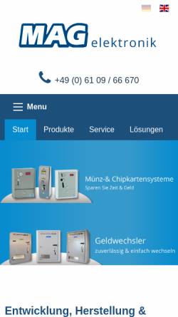 Vorschau der mobilen Webseite www.mag-elektronik.de, M-A-G elektronik GmbH