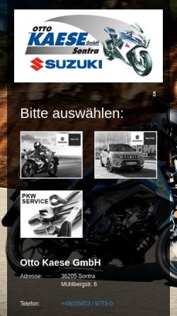 Vorschau der mobilen Webseite www.kaese-motorrad.de, Otto Kaese GmbH