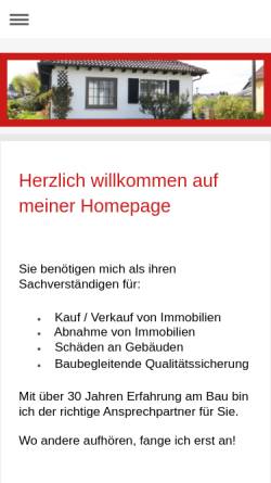 Vorschau der mobilen Webseite www.bau-schaeden.net, Bausachverständigenbüro Armin Strack