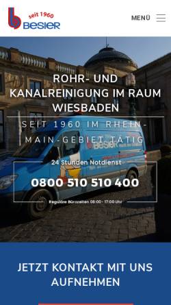 Vorschau der mobilen Webseite www.wcbesier.de, Frank Besier, Rohr– und Kanalreinigung