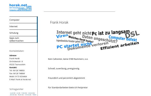 Vorschau von www.horak.net, Frank Horák