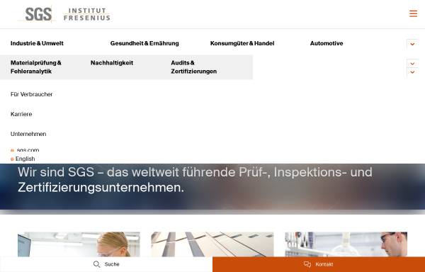 Vorschau von www.institut-fresenius.de, SGS Institut Fresenius GmbH