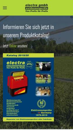 Vorschau der mobilen Webseite www.electra-gmbh.de, electra Landtechnik GmbH