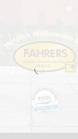 Vorschau der mobilen Webseite www.fahrers.de, Fahrers Gärten und Landschaften