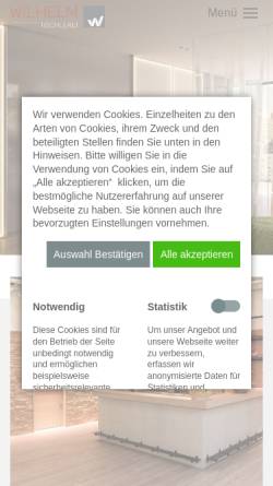 Vorschau der mobilen Webseite www.tischlerei-wilhelm.de, Holger Wilhelm