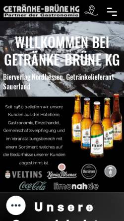 Vorschau der mobilen Webseite www.getraenke-bruene.de, Getränke Brüne