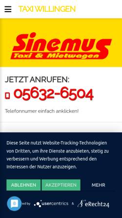 Vorschau der mobilen Webseite www.willingen-taxi.de, Taxi Willingen