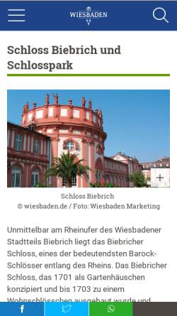 Vorschau der mobilen Webseite www.wiesbaden.de, Sehenswertes Biebrich